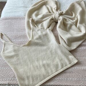 Valentino Cream Knit Fabric with Pattern